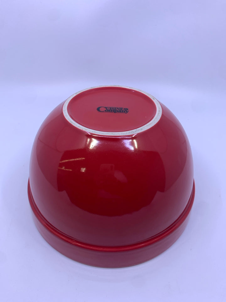 CERAMIC RED CUISINE COMPANY MIXING BOWL.