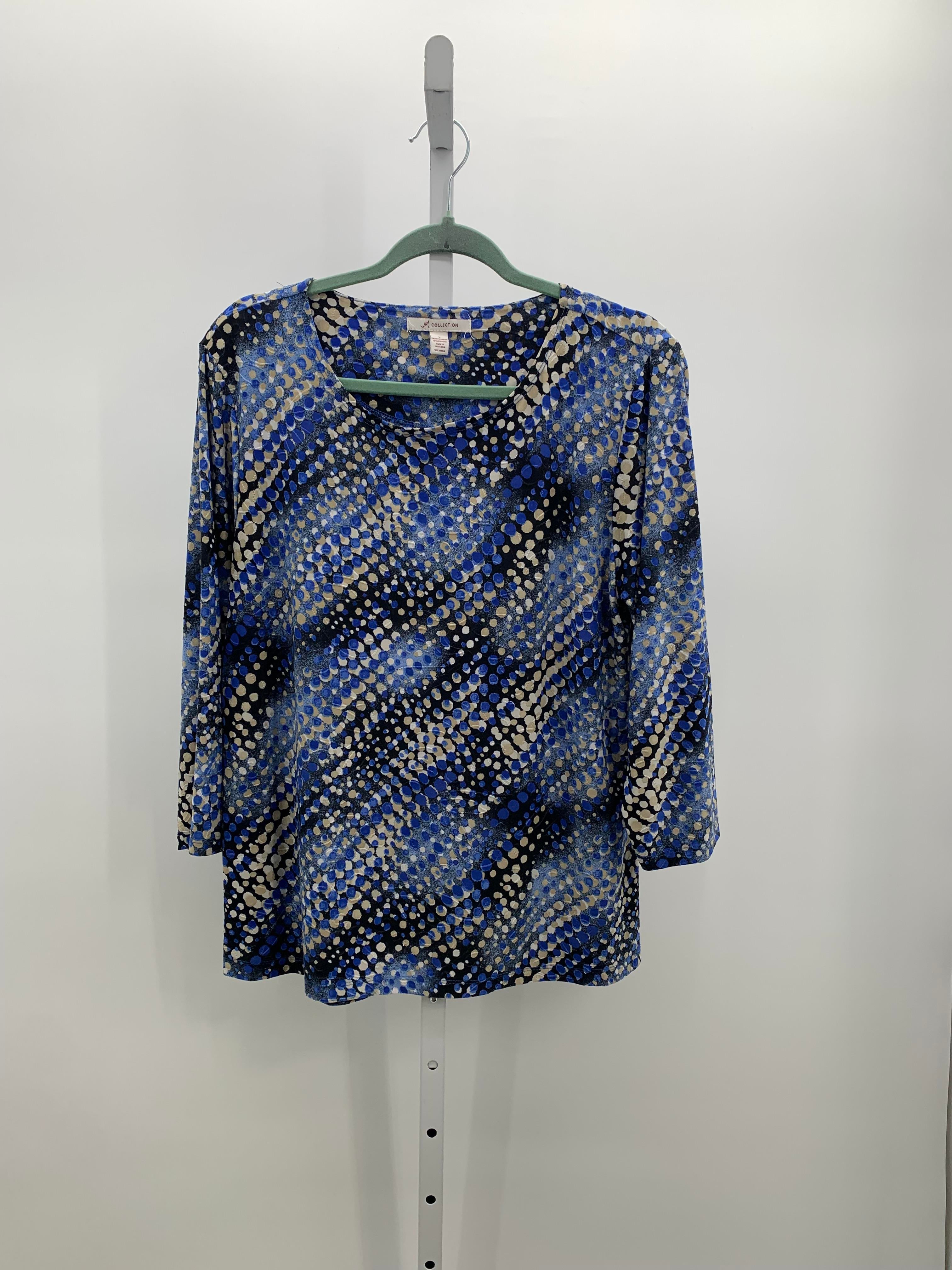 JM Collection Size Large Misses 3/4 Sleeve Shirt