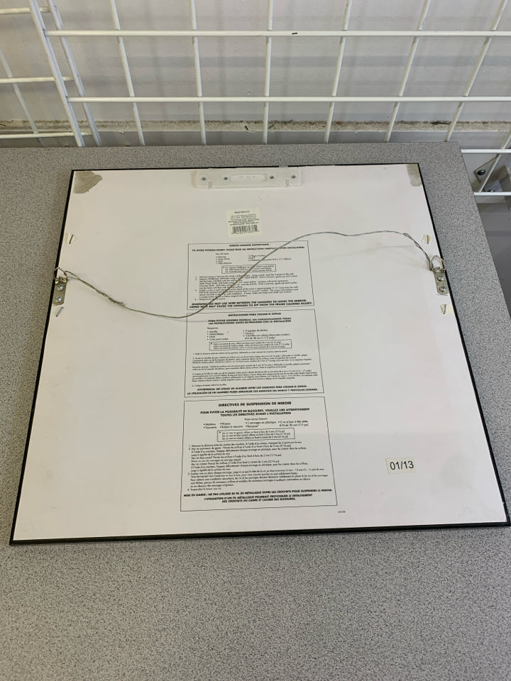 SQUARE BLACK FRAME MIRROR.