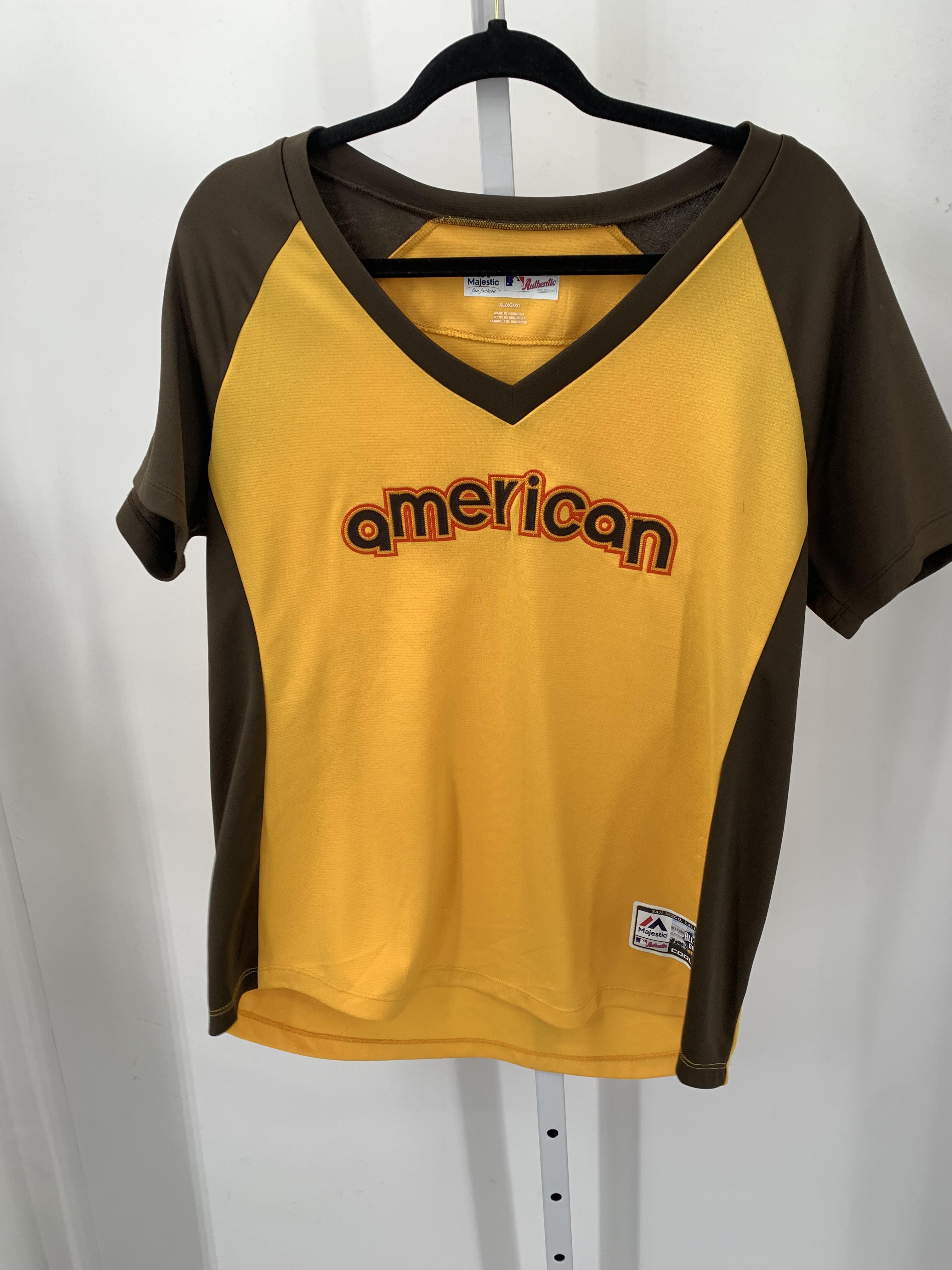 Majestic Size Extra Large Misses Short Sleeve Shirt