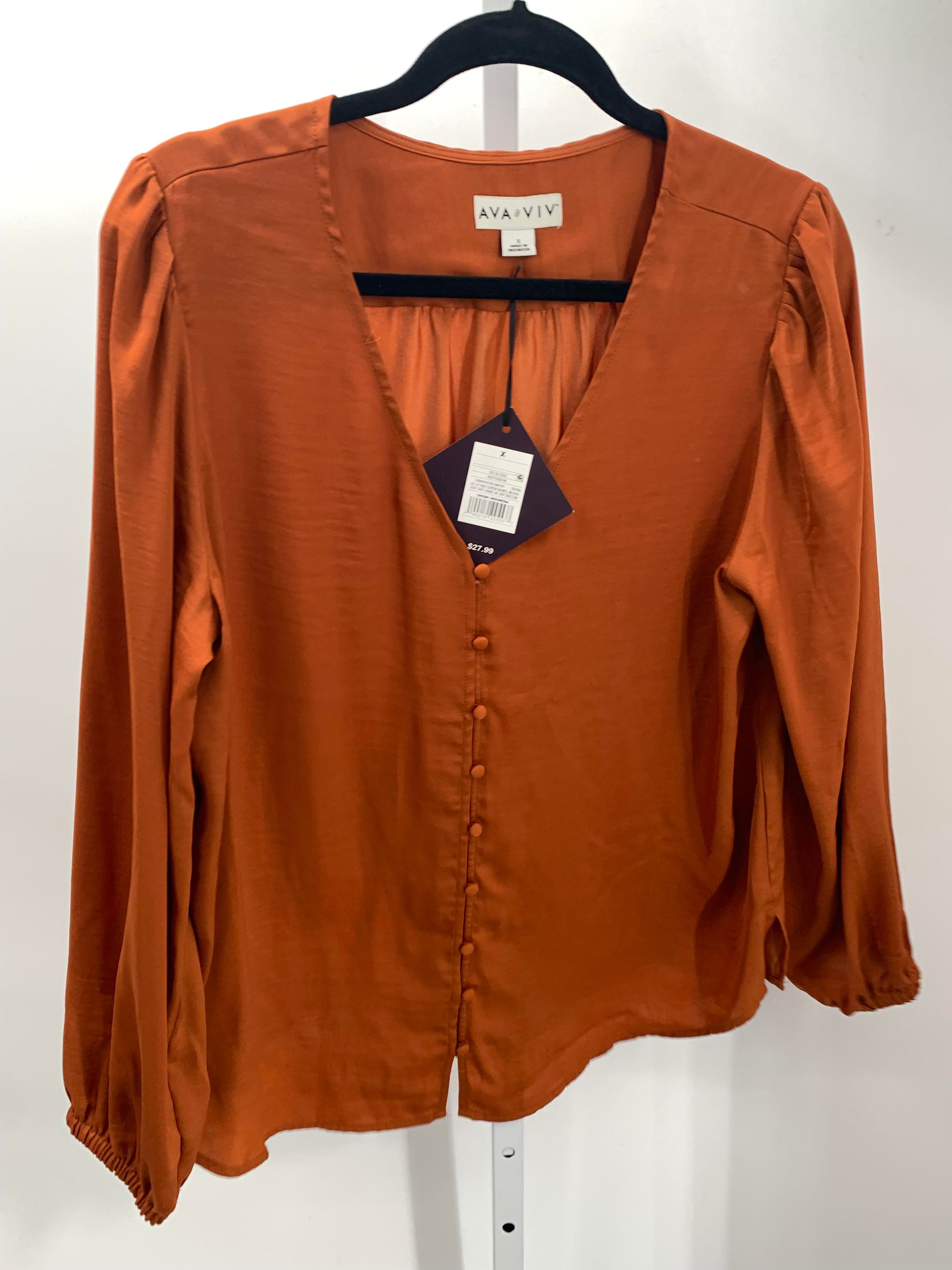 Ava & Viv Size 1X Womens Long Sleeve Shirt