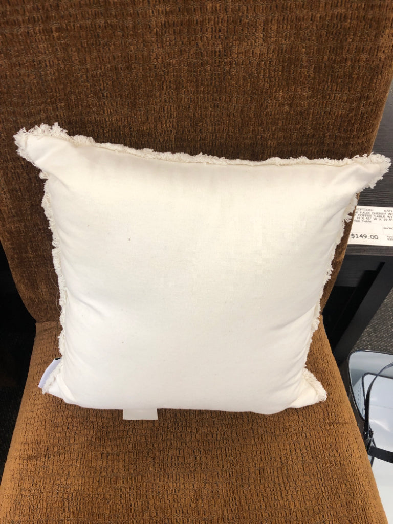 BEADED BEIGE PILLOW CORAL COASTAL COLLECTIONS.