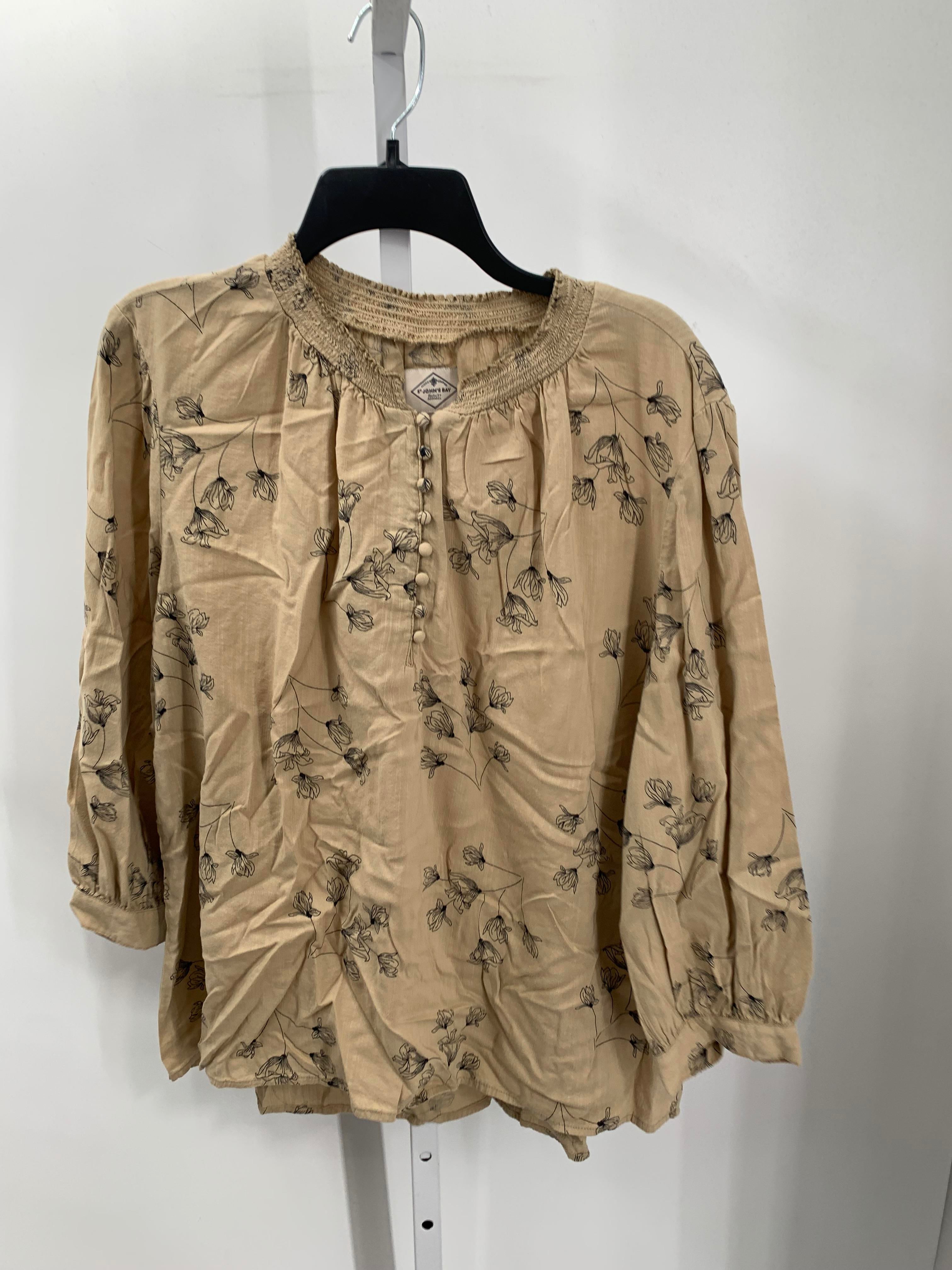 St. Johns Bay Size Extra Large Misses 3/4 Sleeve Shirt