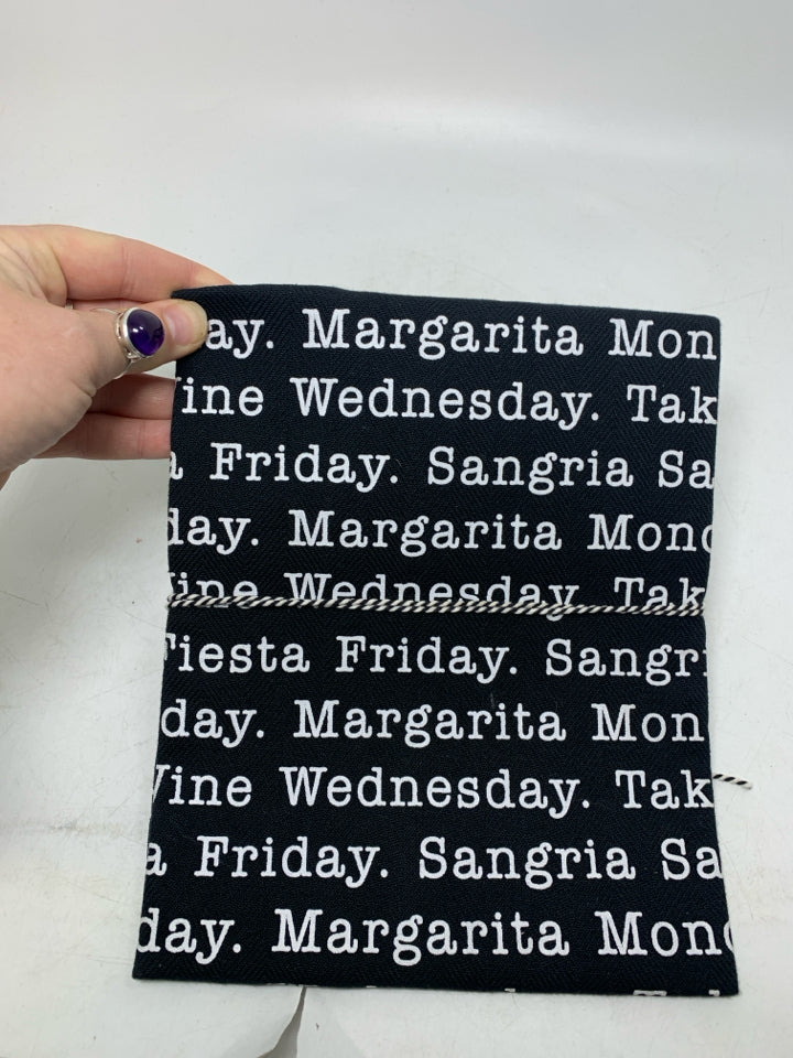 NWT DAYS OF THE WEEK W/ ALCOHOL NAMES KITCHEN TOWEL.
