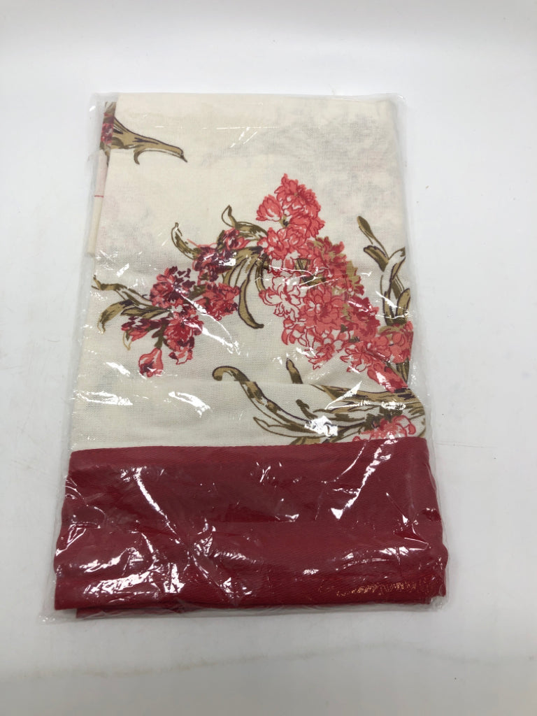 NIP RED FLORAL VALANCE.