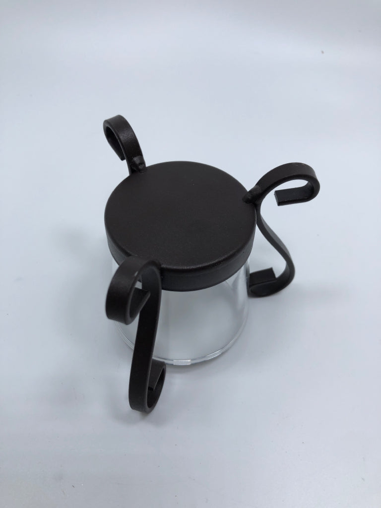 METAL SCROLL VOTIVE CANDLE HOLDER.