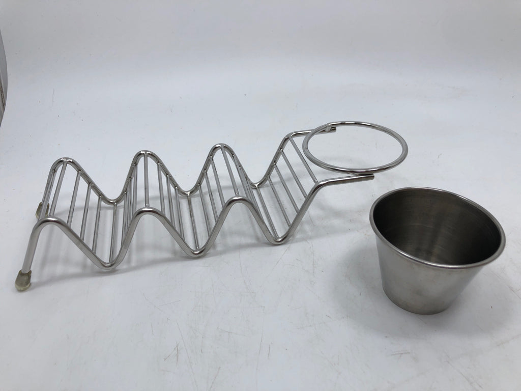 FOUR 2PC TACO HOLDER/DIP SET.