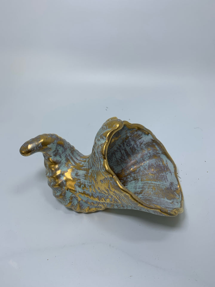 VTG ANTIQUE GOLD CORNUCOPIA BOWL.
