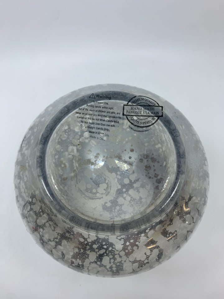 MERCURY GLASS VASE/ CANDLE HOLDER.