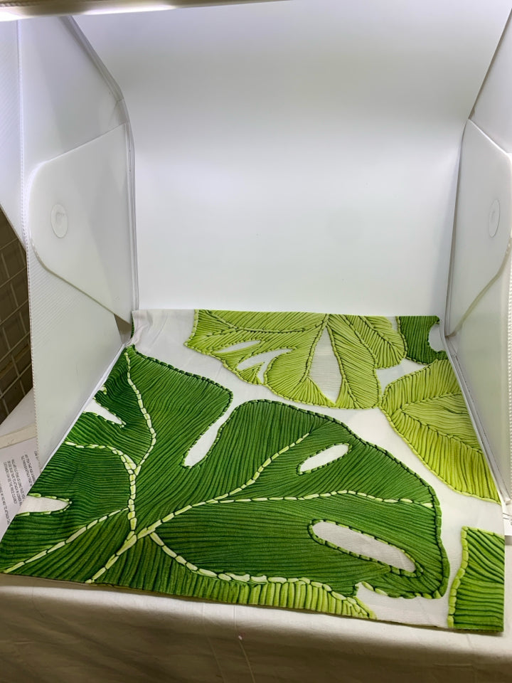 LARGE PILLOW CASE W/PLANT&LEAF DESIGN.
