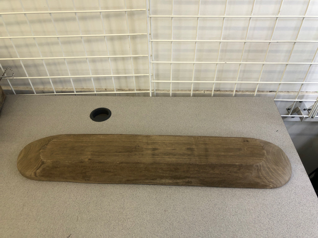 LONG OVAL WOOD CENTERPIECE BOWL.