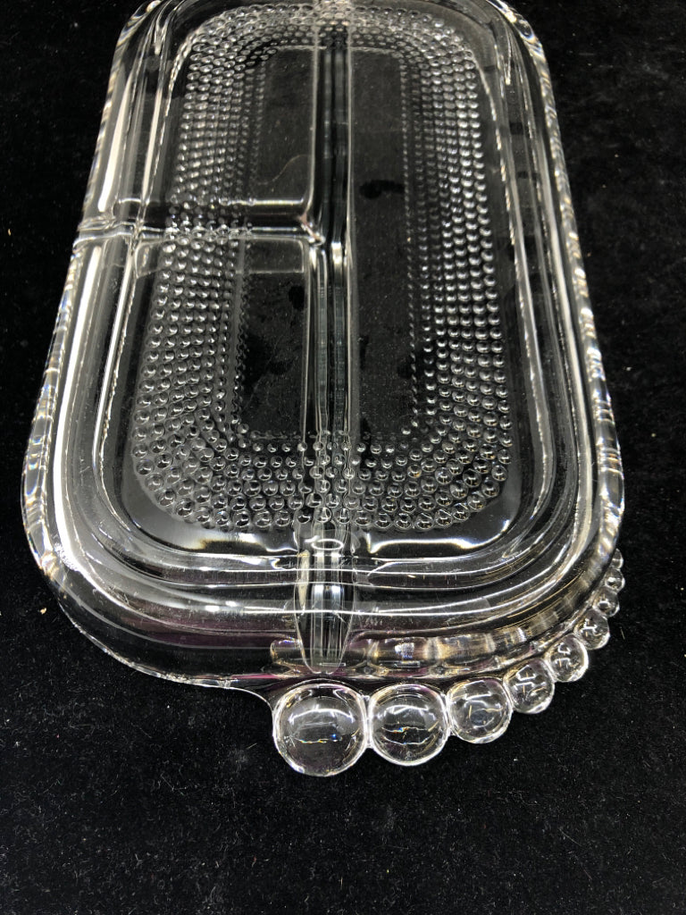 VTG DIVIDED GLASS CONDIMENT SERVER.