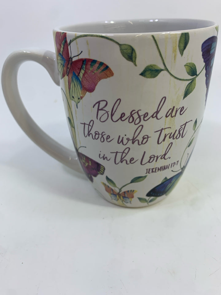 BLESSED ARE THOSE BUTTERFLY MUG.