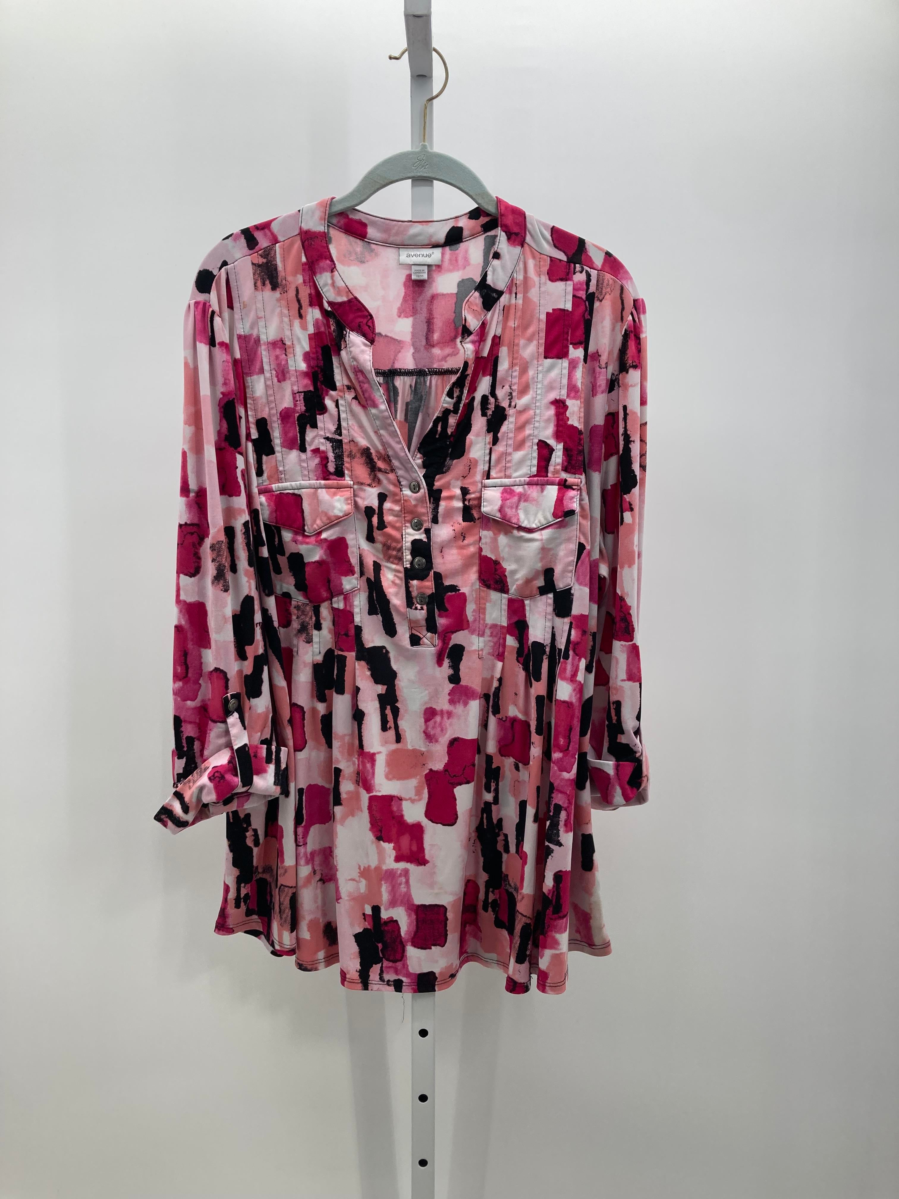 Avenue Size 18/20 W Womens 3/4 Sleeve Shirt