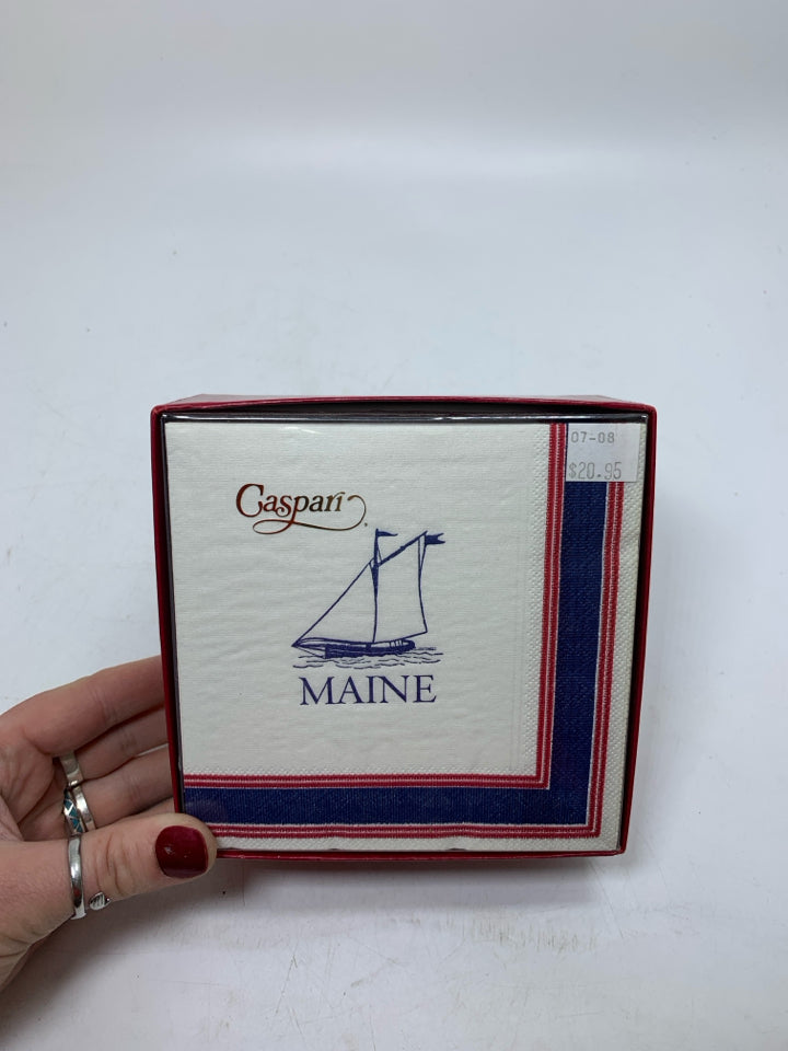 NIB MAINE W/ BOAT COCKTAIL NAPKINS.