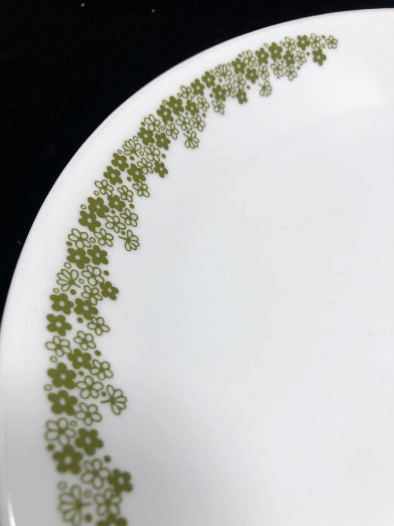CORELLE SERVING DISH W/GREEN FLORAL DESIGN.