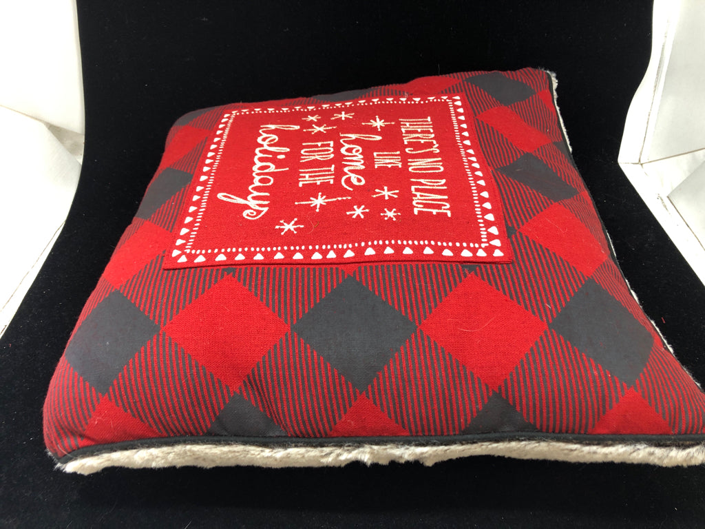 PLAID THERES NO PLACE LIGHT HOME PILLOW.
