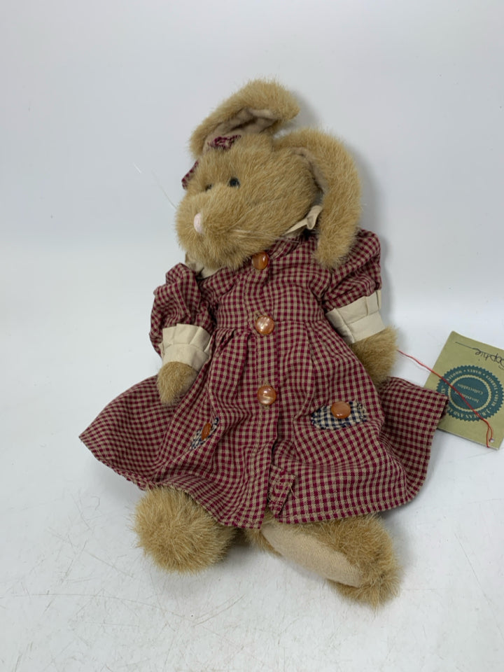 RED PLAID DRESS RABBIT BOYDS BEAR.