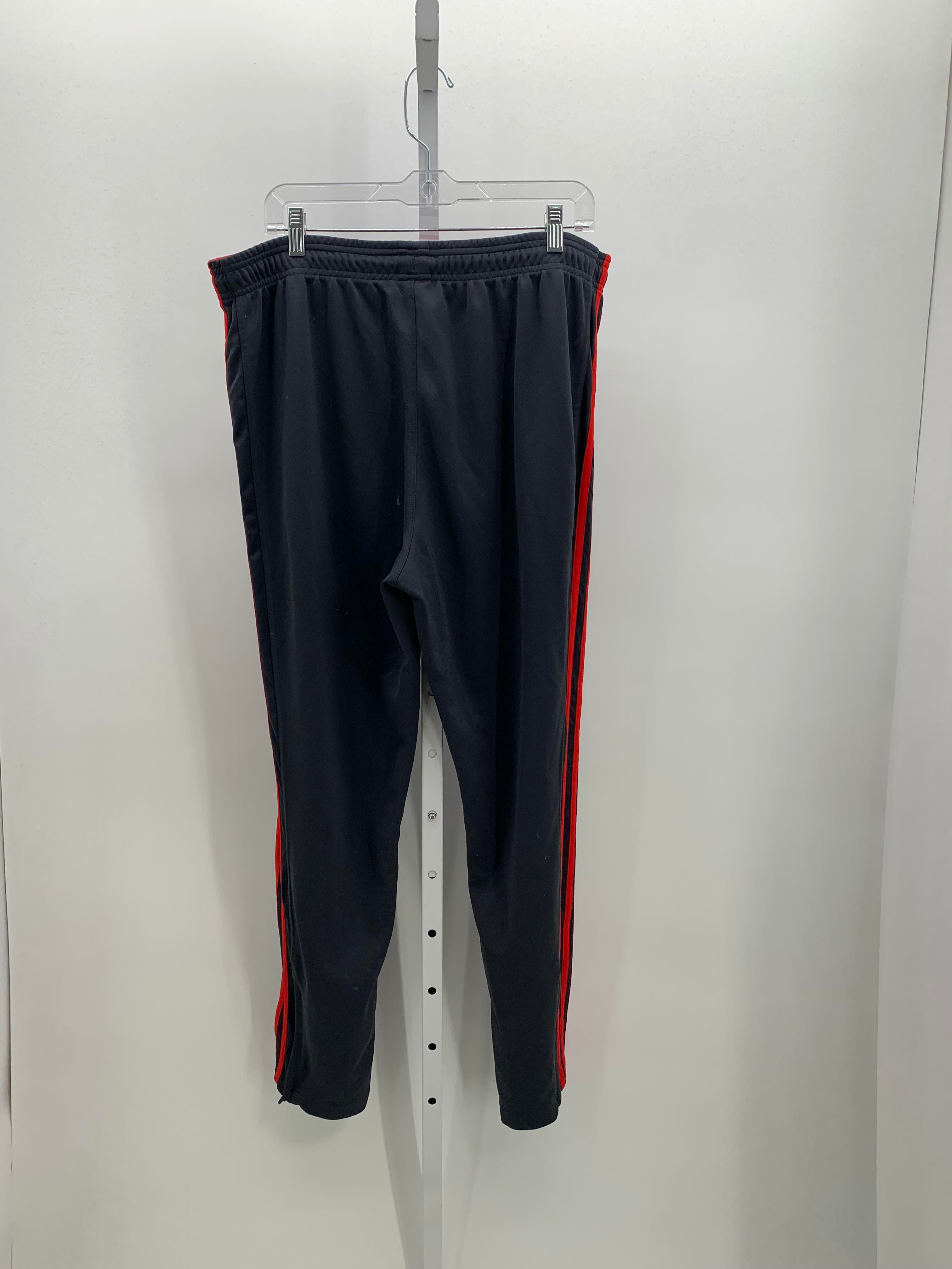 RED STRIPE KNIT WARM UP PANTS