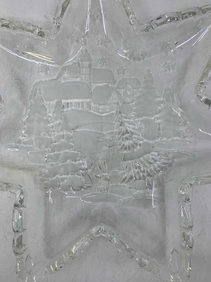 WINTER SCENE GLASS STAR SERVER.