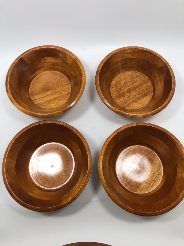 5PC WOODEN SALAD BOWL SET.