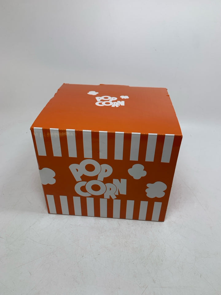 NIB ORANGE MICROWAVE POPCORN BOWL.