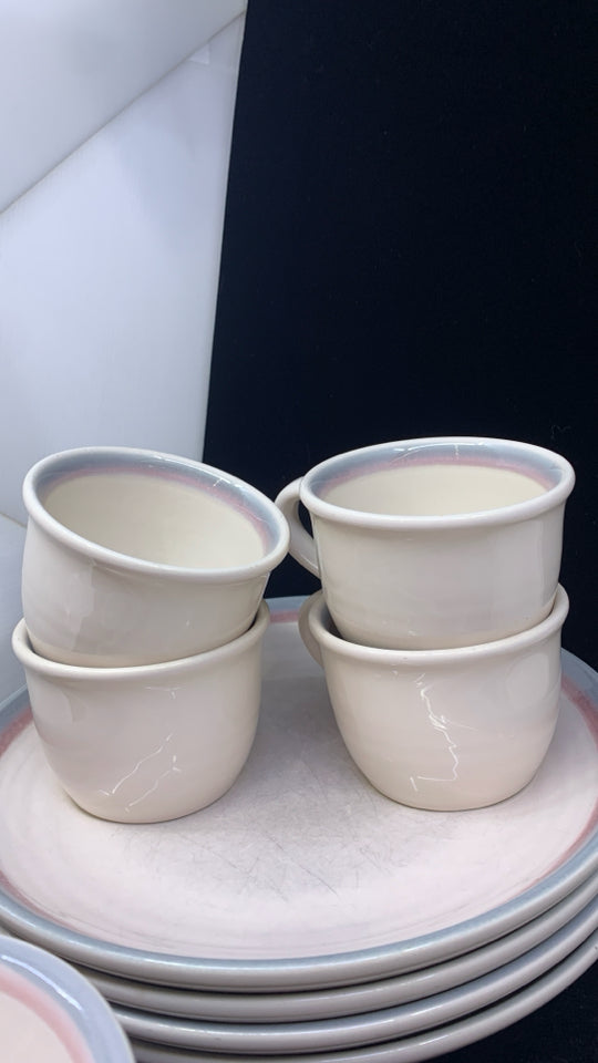 22PC PFALTZGRAFF AURA PINK DINNER SVC FOR 4.