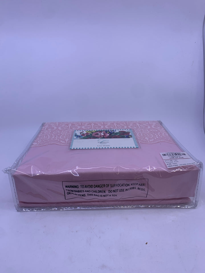 NIP PINK TWIN LACE SHEET