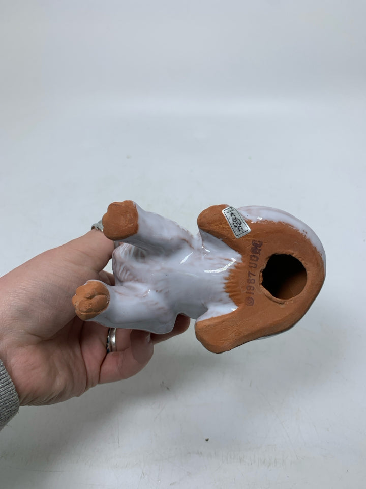 TERRA COTTA WHITE GLAZED CAT.