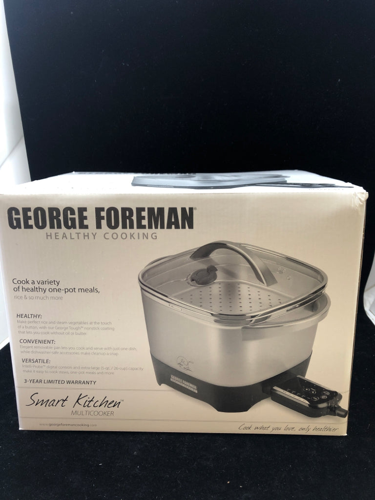 NIB GEORGE FOREMAN SMART KITCHEN MULTI COOKER