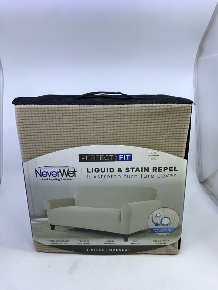 NIP 1 CREAM LOVESEAT COVER PERFECT FIT.