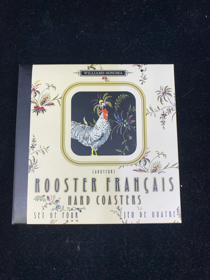 NIP ROOSTER FRANCAIS 4 COASTERS.