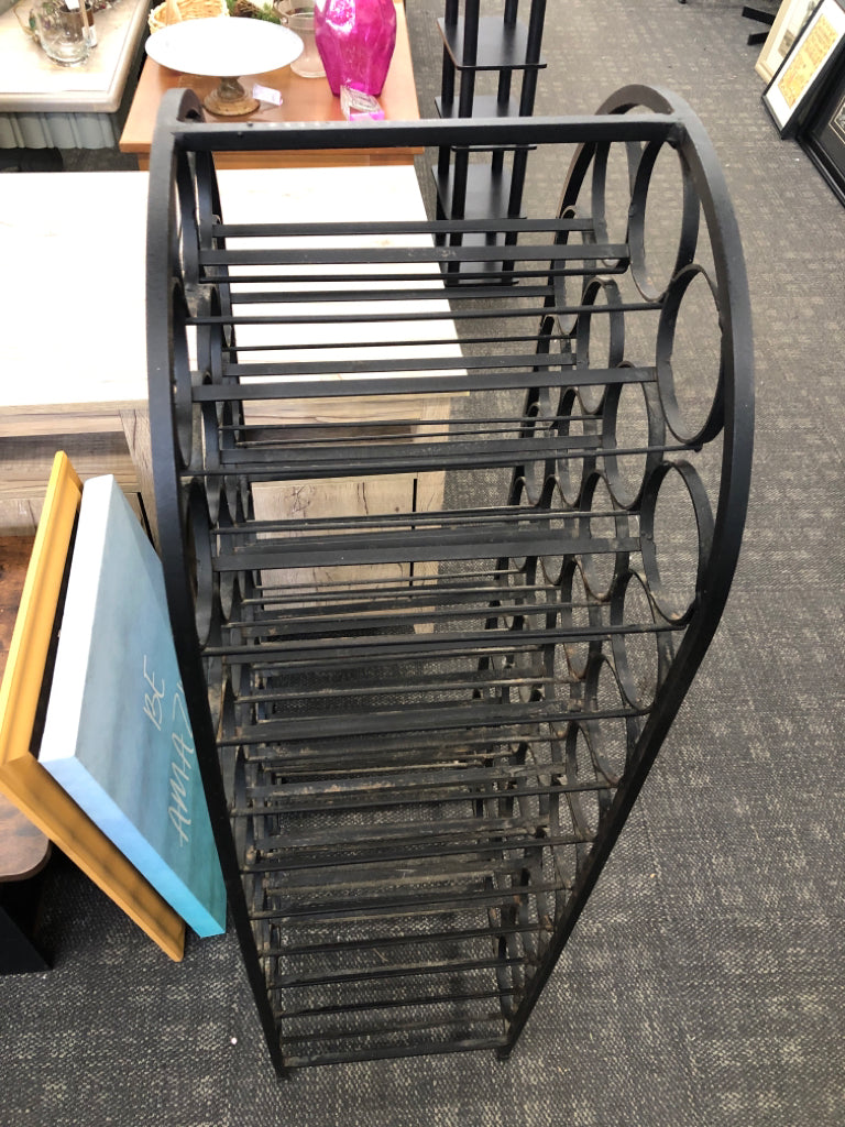 HEAVY METAL TALL WINE RACK.
