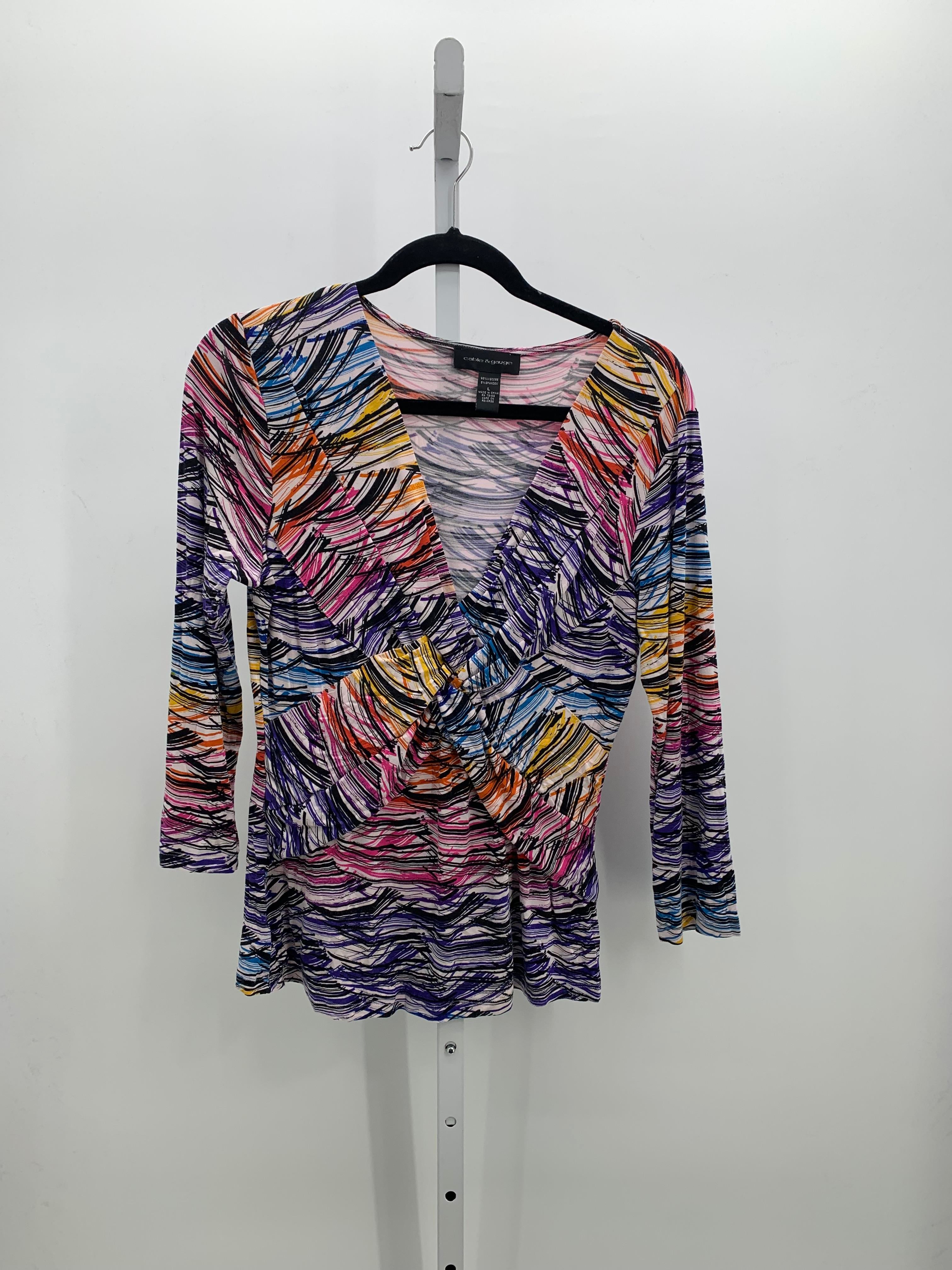 Cable & Gauge Size Large Misses 3/4 Sleeve Shirt