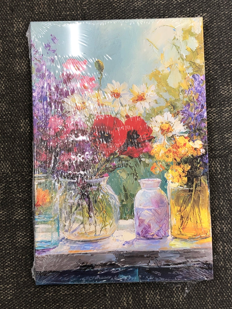 NIP FLOWERS IN BOUQUET CANVAS PRINT.