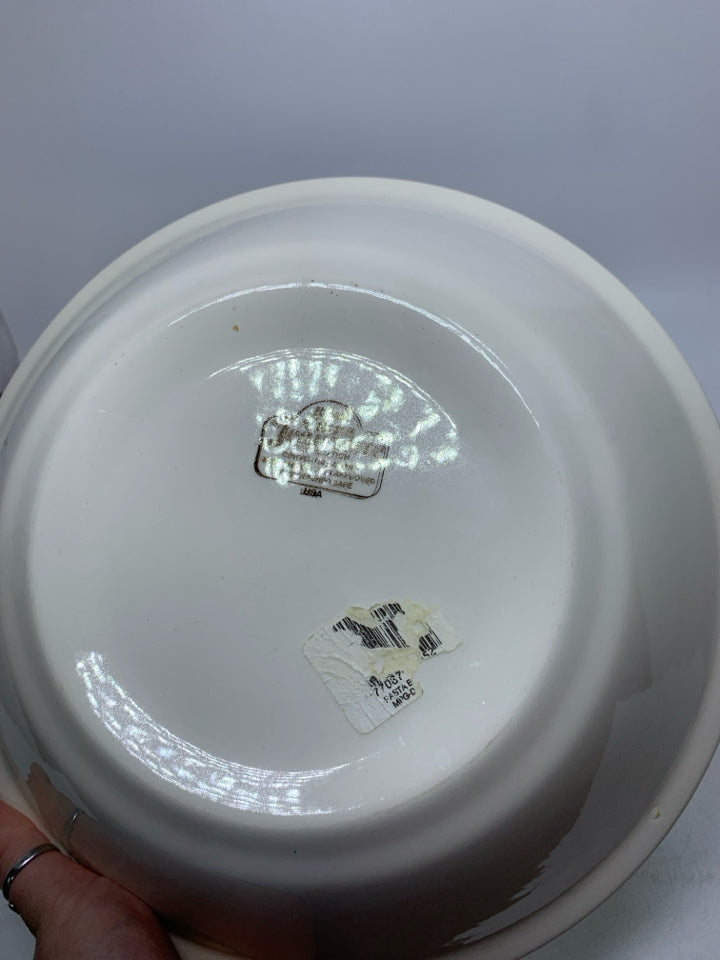 VTG LARGE BLUE FLORAL SERVING BOWL BY JEANNETTE.