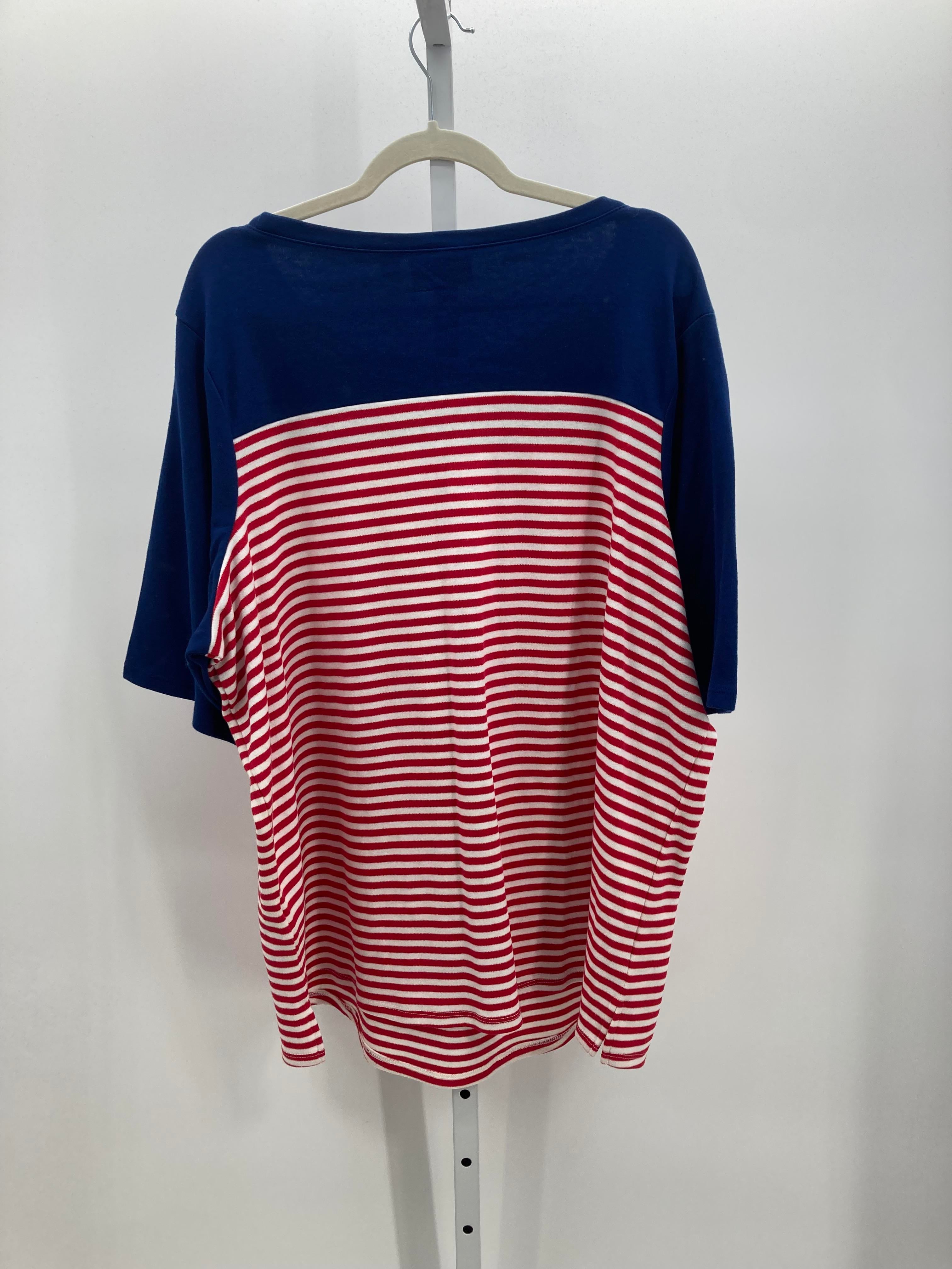 Quacker Factory Size 3X Womens Short Sleeve Shirt