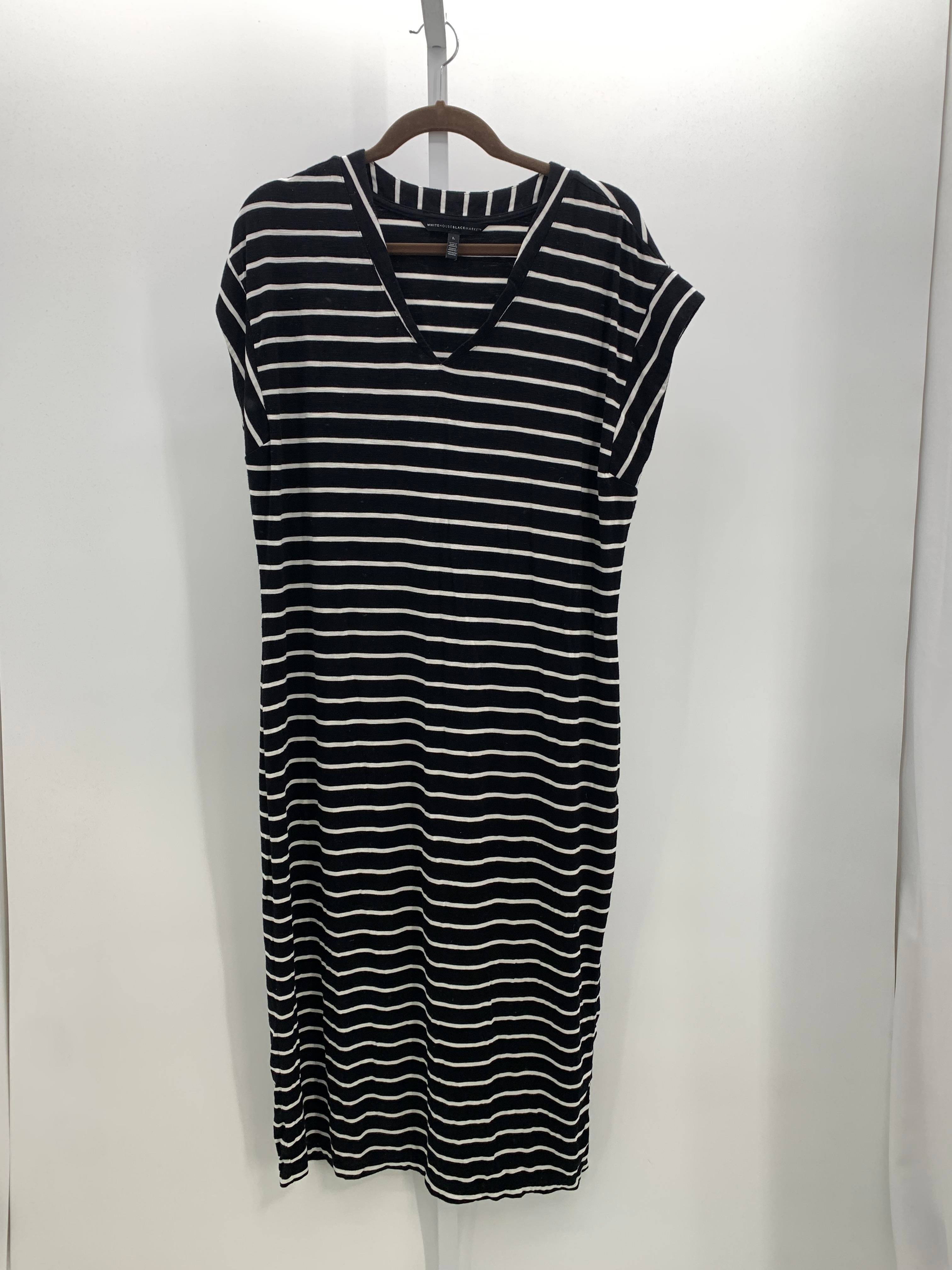 White House Black Size Large Misses Short Sleeve Dress