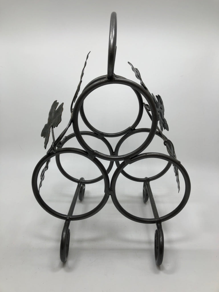 3-SLOT METAL LEAF WINE HOLDER.
