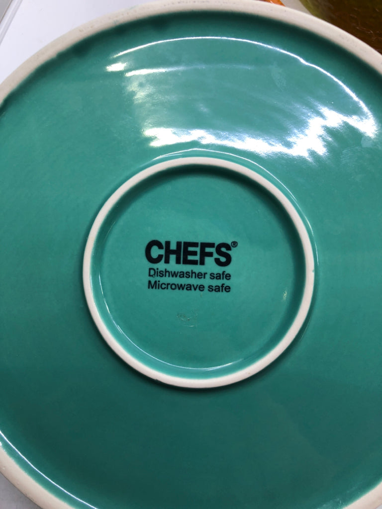 3 COLORFUL BAKING DISH W HANDLES.