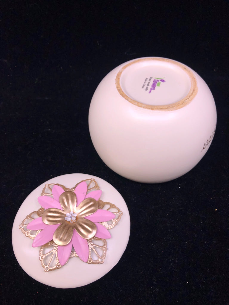 A MOTHERS LOVE- COVERED CANISTER.