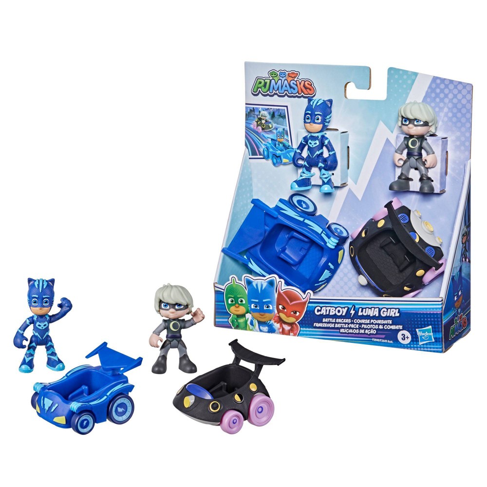 PJ Masks Catboy Vs Luna Girl Battle Racers Toy Vehicle and Action Figure Set -