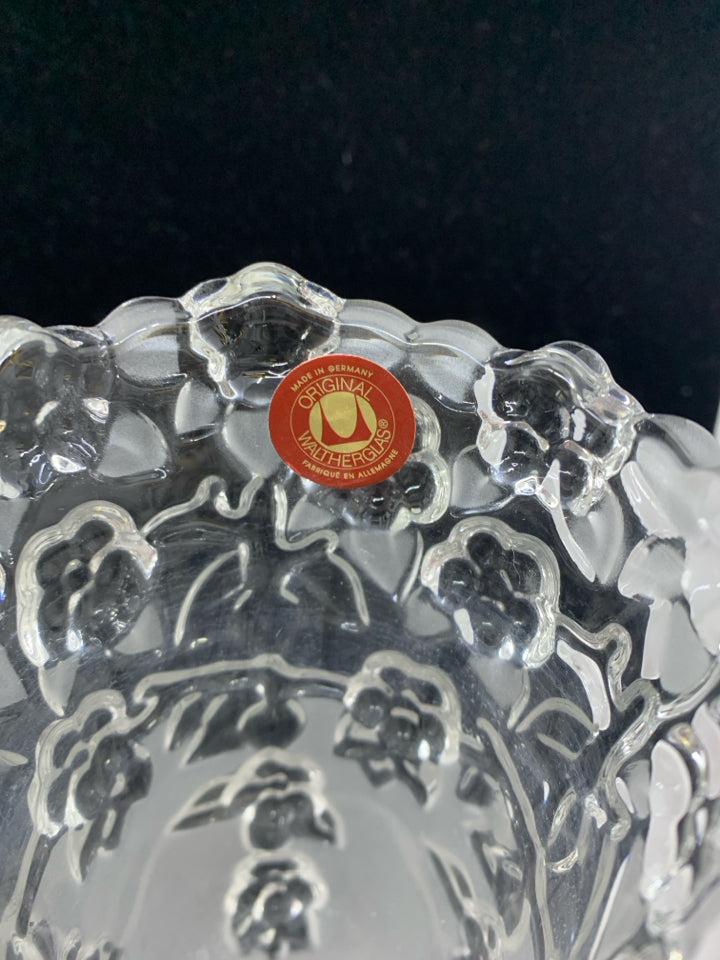 FROSTED FLORAL EMBOSSED VASE- GERMANY.