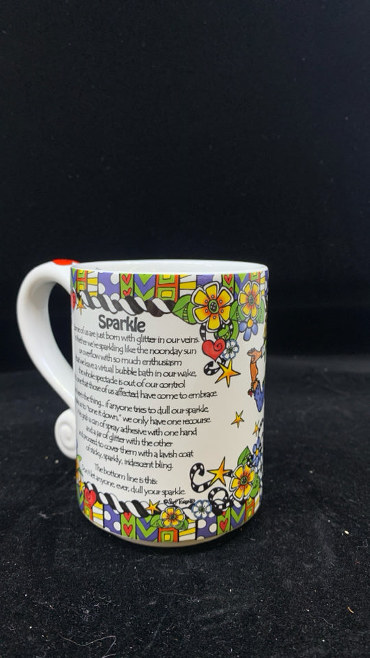 DON'T LET ANYONE WHITE MUG W/ COLORFUL DETAILS.