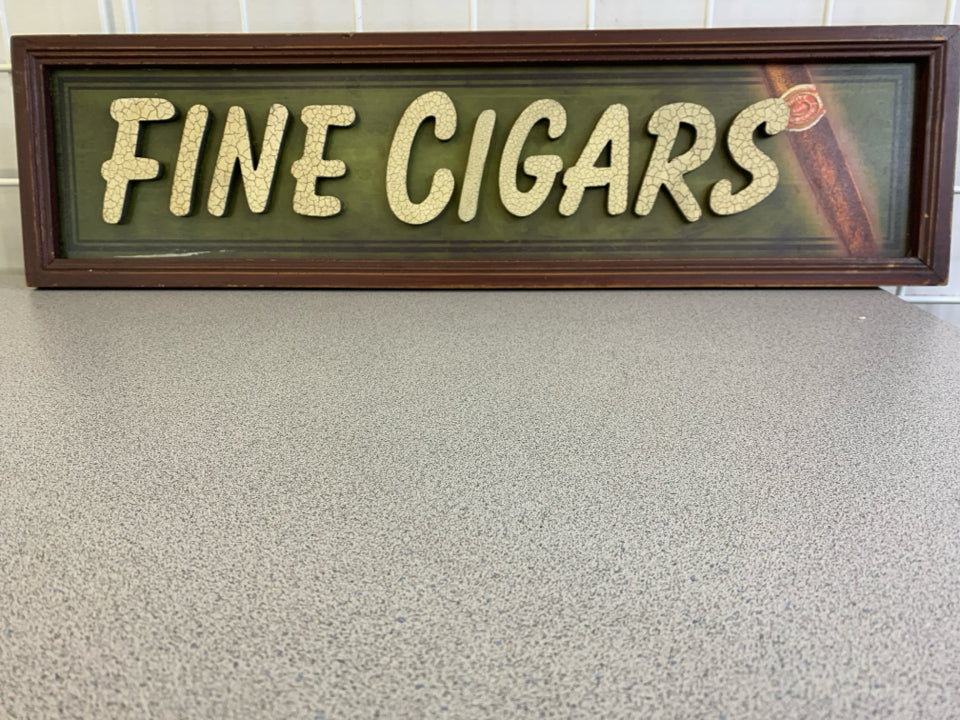FINE CIGARS WOOD WALL ART.