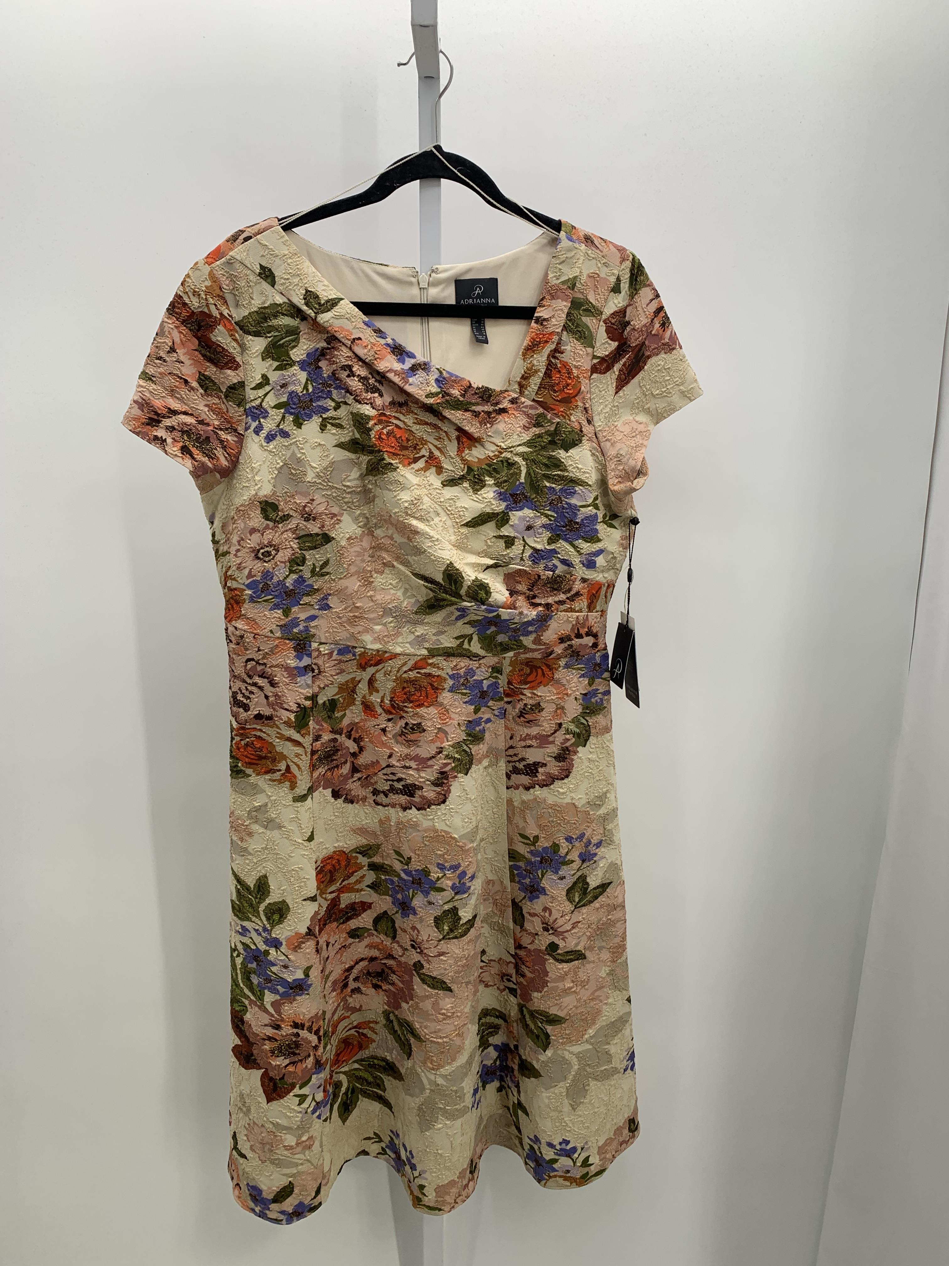 Adrianna Papell Size 14 Misses Short Sleeve Dress