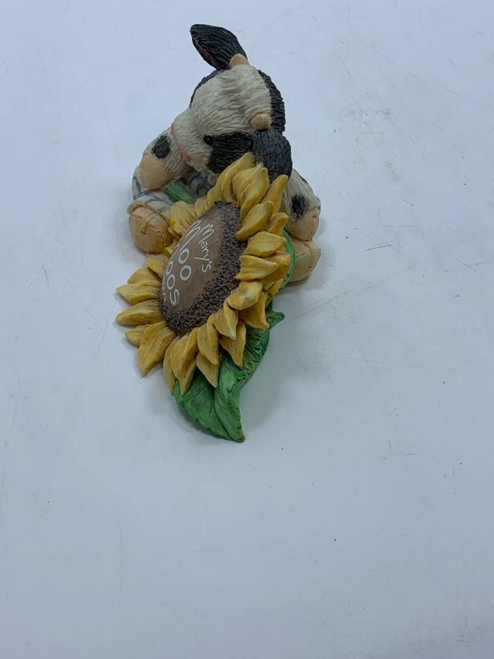 MARY MOOS COW AND SUNFLOWER.