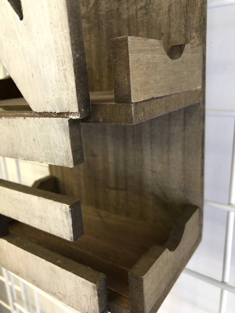 "WINE" WOOD WINE SHELF W/WHITE LETTERS.