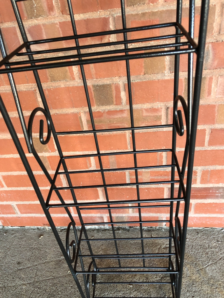 6 TIER MEDIA/ CD/ DVD STAND BLACK METAL.