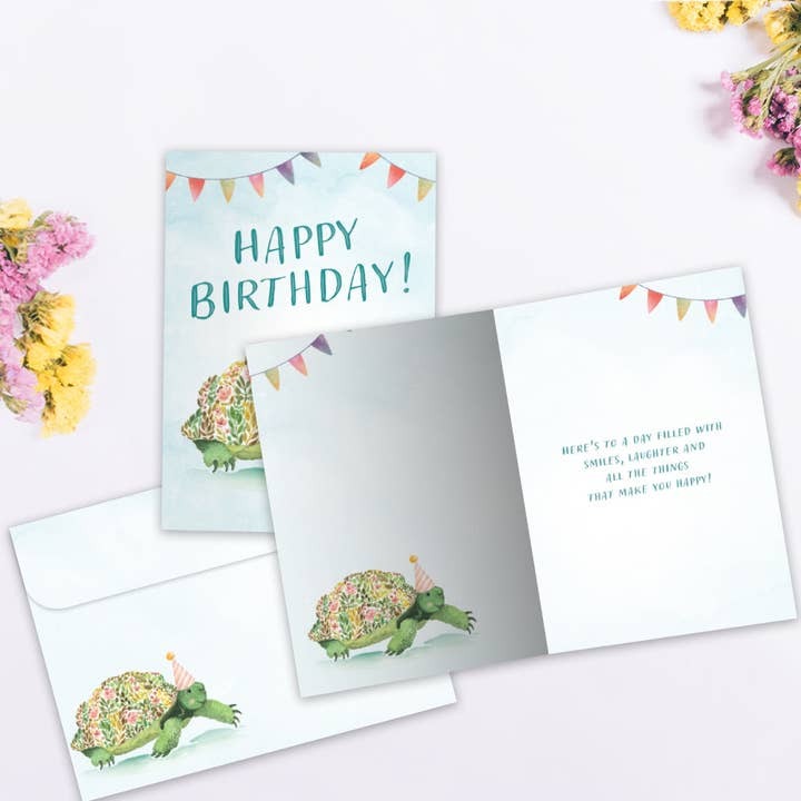 Flower Turtle, Birthday Card